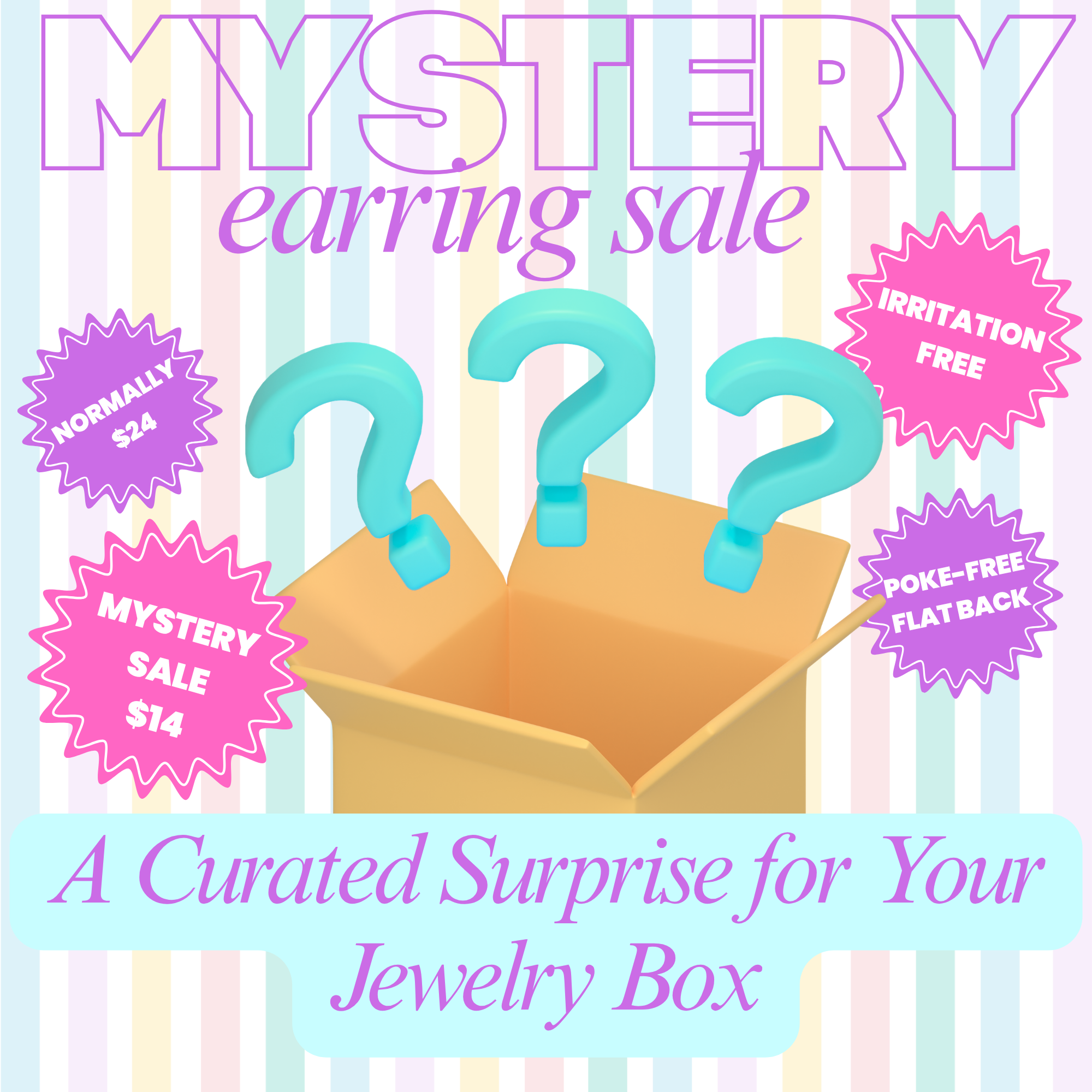 Mystery Screwback Stud Earrings