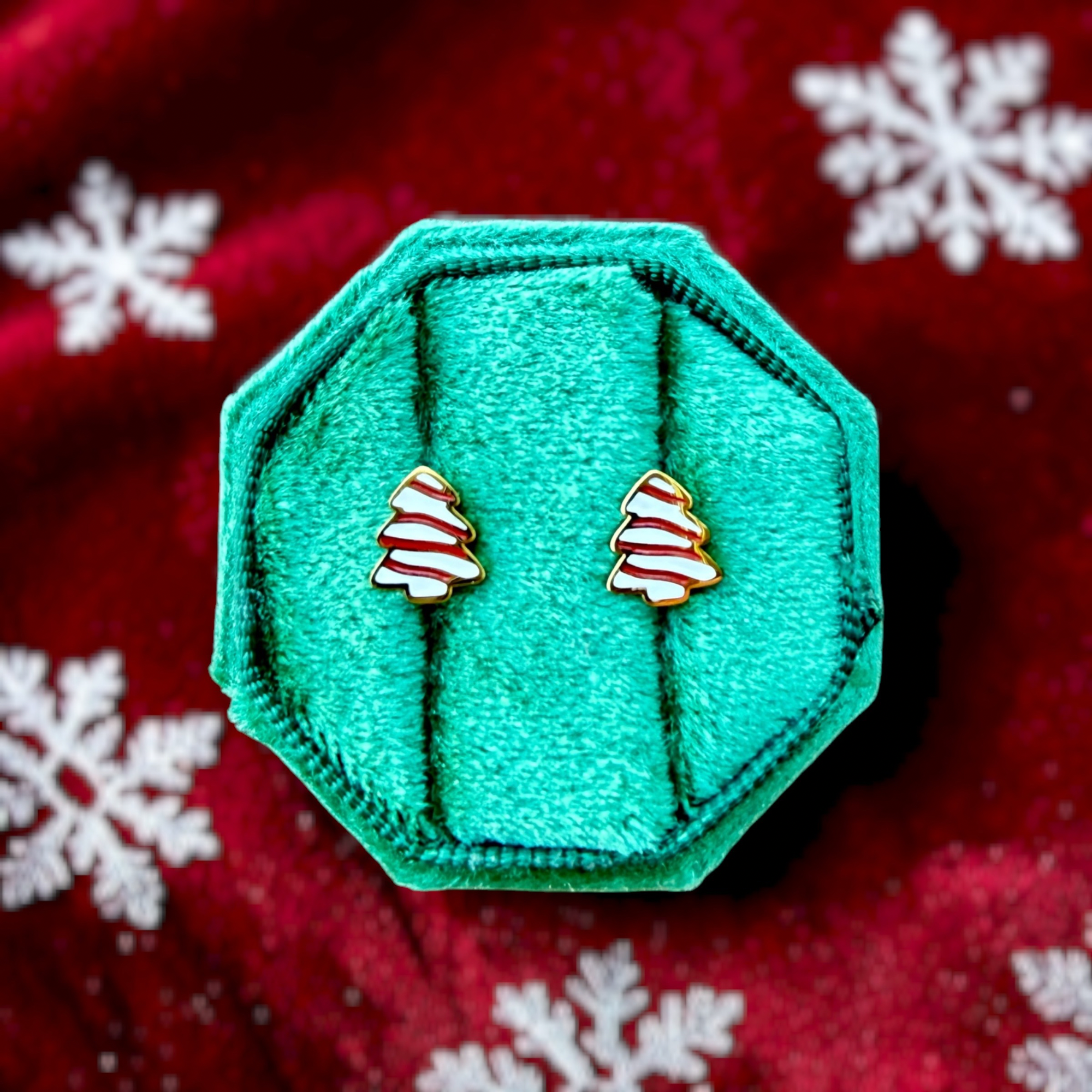 Christmas Cake Screwback Stud Earrings