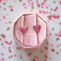 Pink & Purple Zebra Heart Screwback Studs
