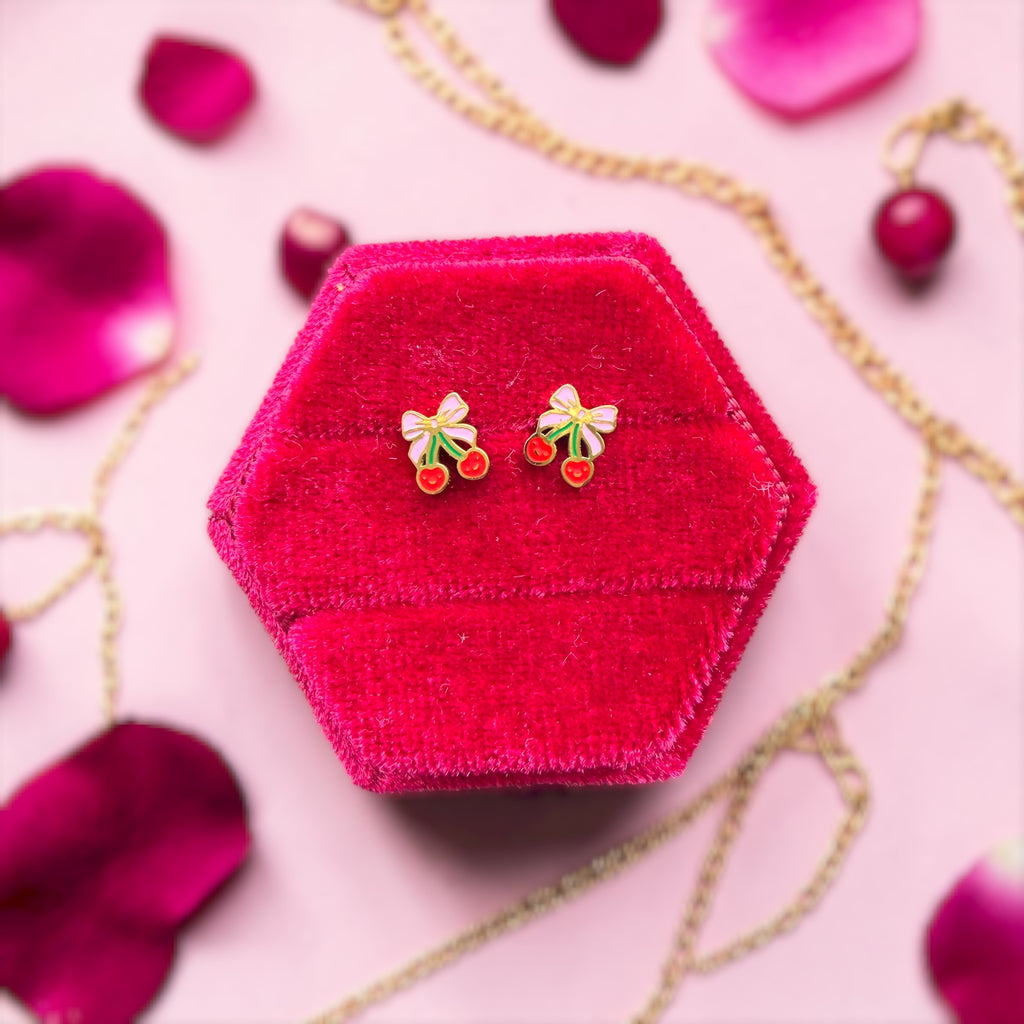Smiley Cherry Screwback Studs