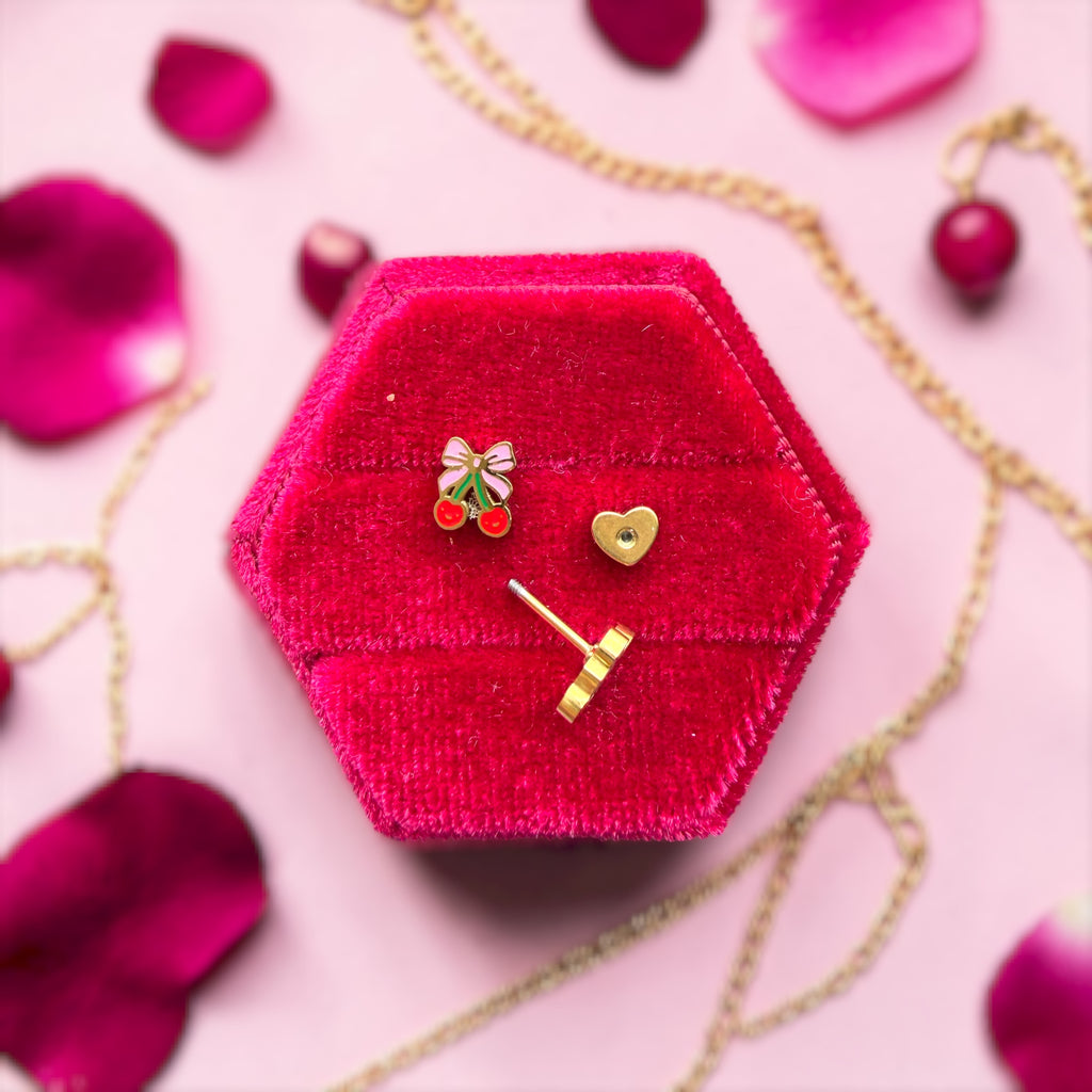 Smiley Cherry Screwback Studs