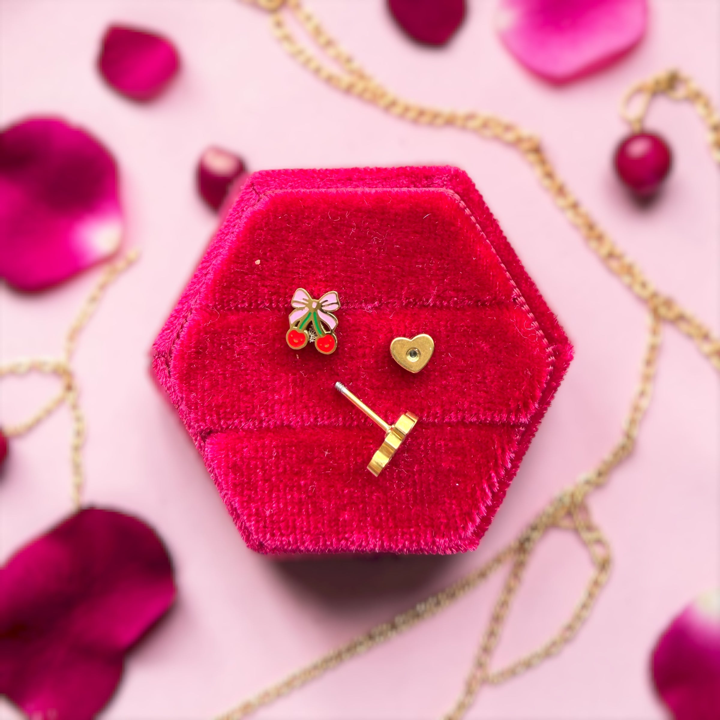 Smiley Cherry Screwback Studs