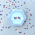 American Flag Coquette Bow Screwback Studs