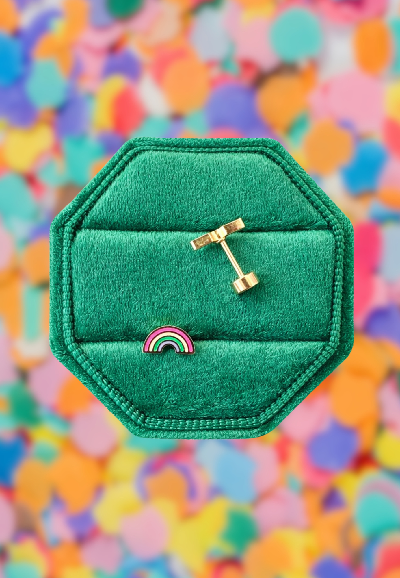 Dainty Pastel Rainbow Screwback Studs