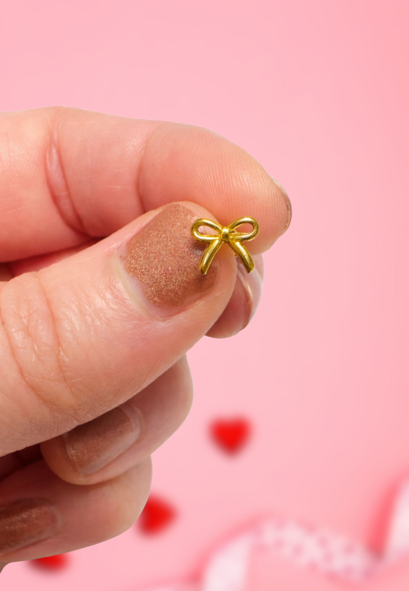 Gold Bow Screwback Studs